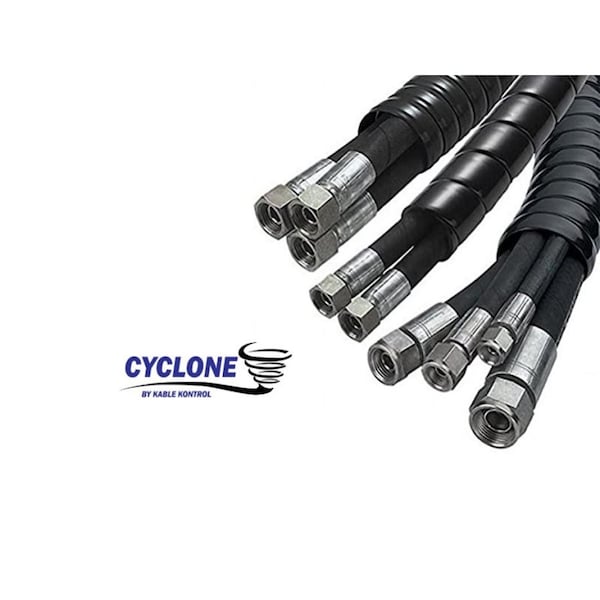 Cyclone® Hydraulic Hose Spiral Wrap - 4 Inside Dia - Heavy Duty HDPE - 40' Length Per Box - Black